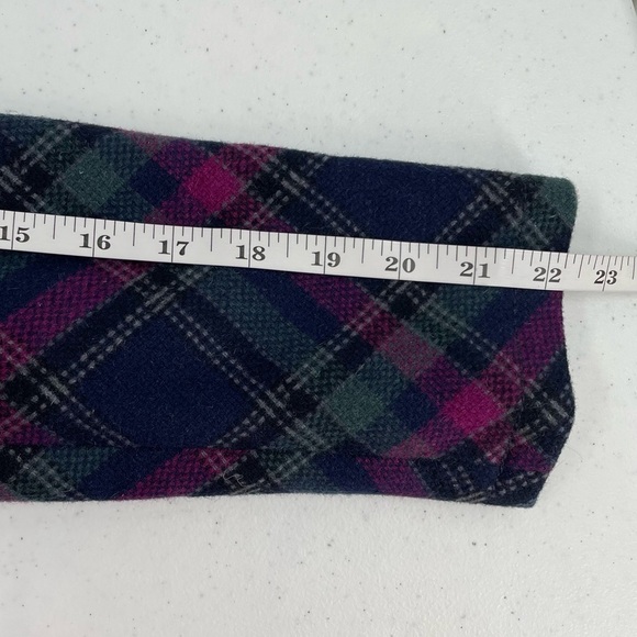 Talbots Vintage Wool Bias Plaid Shawl Collar Button Up Lined Pockets Jacket - Picture 10 of 11